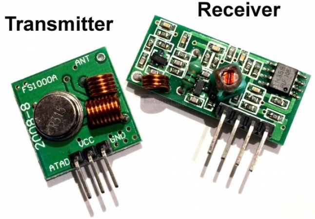 Codificação de sinais de controles remotos RF 433MHz de um portão eletrônico e alarme residencial